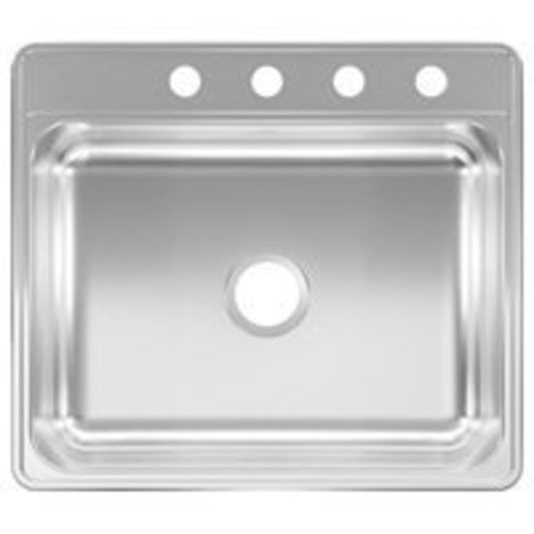 Kindred KINDRED CSLA2522-6-4N Sink, 23 in W Bowl, 6 in D Bowl, Stainless Steel CSLA2522-6-4N
